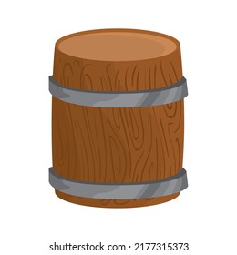 wooden beer barriel over white