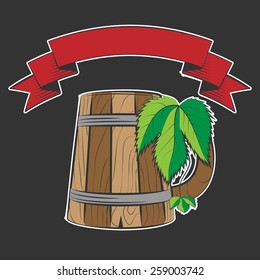 wooden beer cup isolated on black, excellent vector illustration, EPS 10