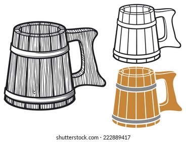 wooden beer mug
