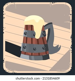 wooden beer mug card with foam