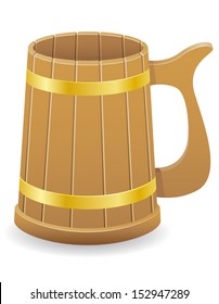 wooden beer mug vector illustration vector illustration isolated on  background
