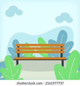 Wooden Bench Flat Illustration Design Concept EPS10 great to illustrate a wooden bench in a park, a seating, a chair, and many more