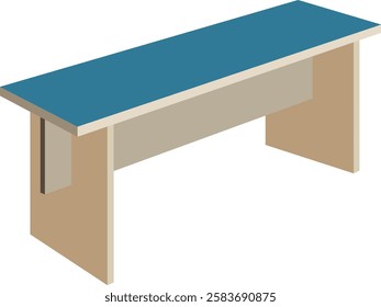 Wooden bench flat vector illustration.Cartoon flat park bench icon vector image