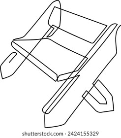 Wooden bench for garden and park. A place to relax in nature. Continuous line drawing. Vector illustration.
