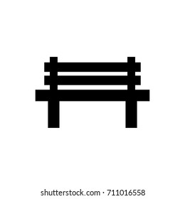 Wooden bench icon illustration isolated vector sign symbol