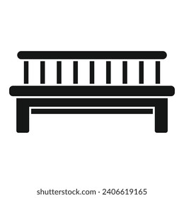 Wooden bench icon simple vector. Space garden patio. Table yard