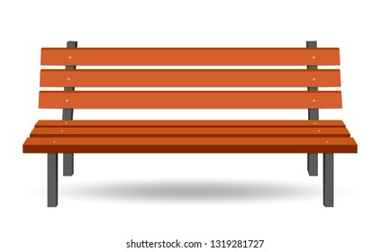 Wooden Bench Illustration. Park Bench. Vector Bench Isolated. EPS10