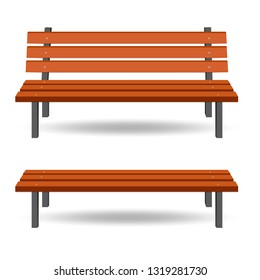 Wooden bench illustration. Park bench. Vector Bench isolated. EPS10