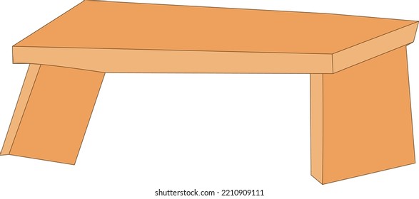 wooden bench illustration, a wooden bench is a seat made of wood, and it is comfortable to rest