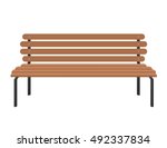 Wooden bench isolated on white background. Park brown vector bench in flat style
