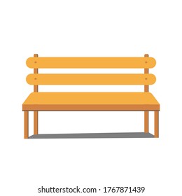 wooden bench isolated on a white background, color vector illustration in flat style, design, decoration