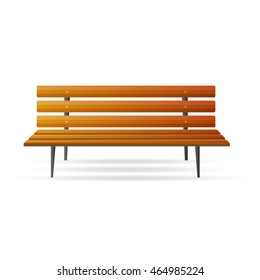 Wooden bench isolated on white background. Vector illustration