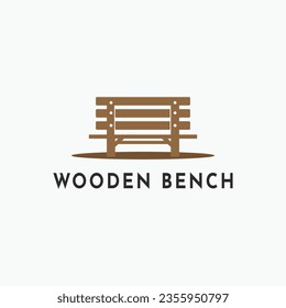 Wooden bench logo design creative idea