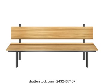 Wooden bench on a white background. Vector illustration.