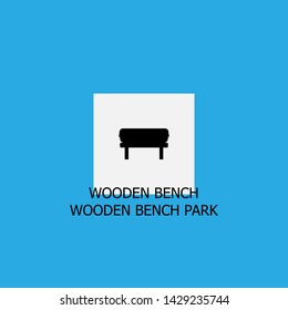 wooden bench wooden bench park icon sign signifier vector