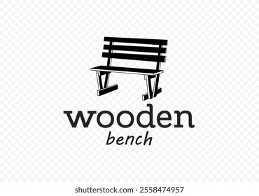 Wooden bench in rustic style vector design