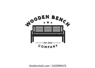 Wooden Bench Seat Stool Logo Illustration Design Inspiration