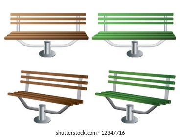 Wooden bench in two different colors