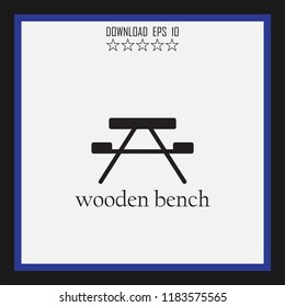 wooden bench vector icon