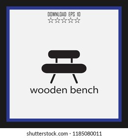 wooden bench vector icon