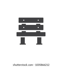 Wooden bench vector icon. filled flat sign for mobile concept and web design. Park simple solid icon. Symbol, logo illustration. Pixel perfect vector graphics