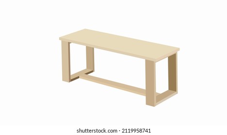 Wooden Bench. Vector isolated flat editable illustration of a wooden Bench.