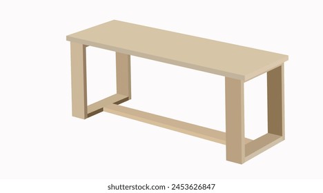 Wooden Bench. Vector isolated flat editable illustration of a wooden Bench.