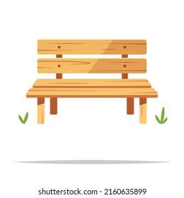 Wooden bench vector isolated illustration