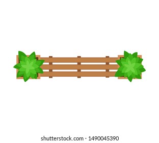Wooden bench. View from above. Vector illustration on a white background.
