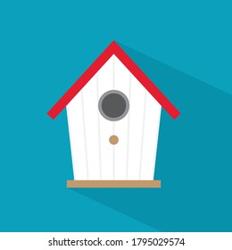 wooden bird house icon- vector illustration