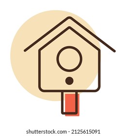 Wooden birdhouse, place for nest vector icon. Graph symbol for agriculture, garden and plants web site and apps design, logo, app, UI