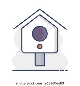 Wooden birdhouse, place for nest vector icon. Graph symbol for agriculture, garden and plants web site and apps design, logo, app, UI
