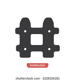 Wooden black fence vector icon