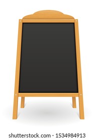 wooden black menu board blank template for design vector illustration isolated on white background