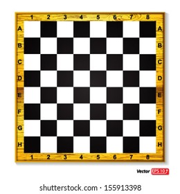 wooden black and white chess board, isolated on white background vector