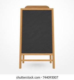 Wooden blackboard cafe menu with chalk, Restaurant black board, Billboard Template. Vector