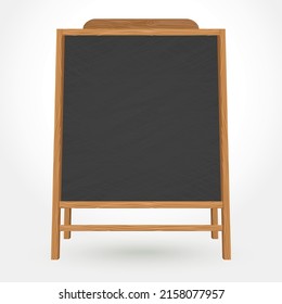 Wooden blackboard with chalk. Cafe menu. Vector