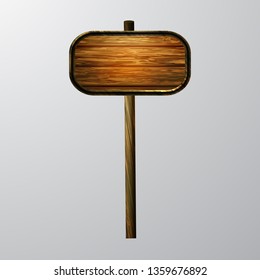 wooden blank cartoon sign board
