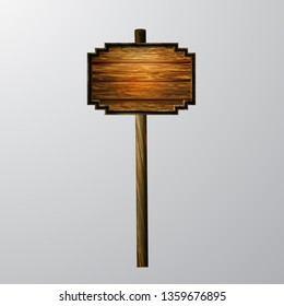 wooden blank cartoon sign board