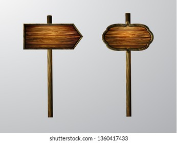 wooden blank cartoon sign board