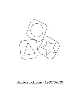 Wooden block building game icon. Toy element icon. Premium quality graphic design icon. Baby Signs, outline symbols collection icon for websites, web design, mobile app on white background