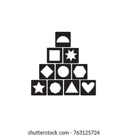 Wooden block building game icon. Toy element icon. Premium quality graphic design icon. Baby Signs, outline symbols collection icon for websites, web design, mobile app on white background