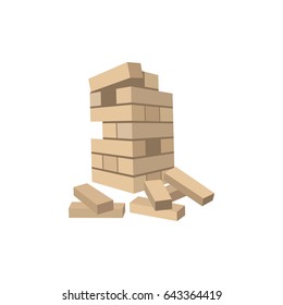 Wooden block game vector