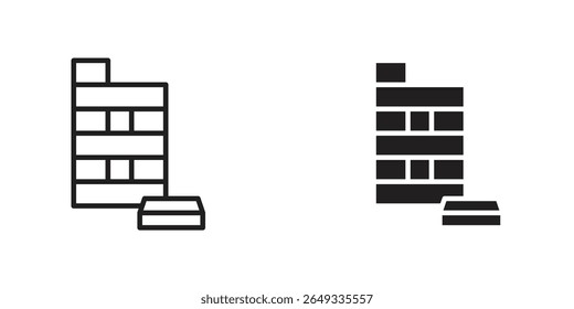 Wooden block icon Design Illustrations. editable web icons