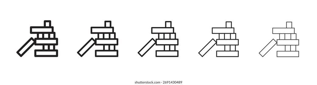 Ícone de bloco de madeira, ilustração do logotipo do vetor de contorno, pictograma linear isolado