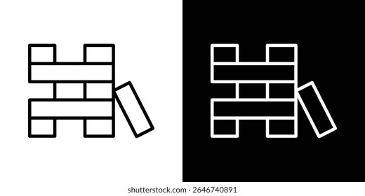 Wooden block icon vector simple element illustration editable