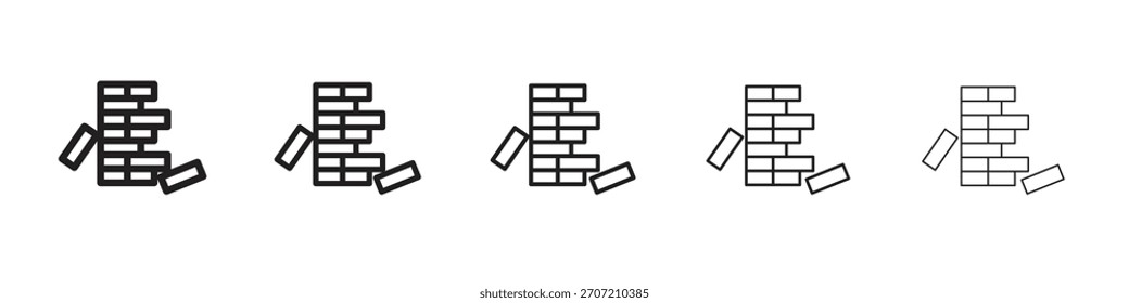 Holzblock-SymbolSchwarz linear fett und dünne Striche gesetzt