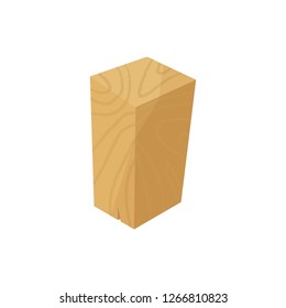 Wooden block illustration. Wood, bar, brick. Wood concept. Can be used for topics like wooden industry woodwork, construction