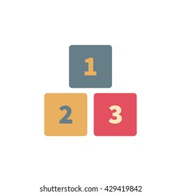 Wooden blocks - numbers. Vector.