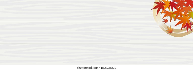 Wooden board background material with maple trees.
